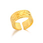 Gold Color Stainless Steel Delicate Flower Rings for Women Fashionable Elegant Versatile Wide Finger Ring Daily wear Jewelry