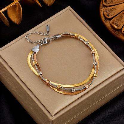 DIEYURO 316L Stainless Steel Gold Color Heart Butterfly Thick Bracelet For Women High Quality Girls Wrist Jewelry Party Gifts