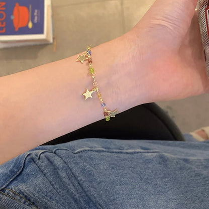 Lucky Clover Women's Hand Bracelets Double Sided Flowers Jewellery