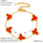 Lucky Clover Women's Hand Bracelets Double Sided Flowers Jewellery